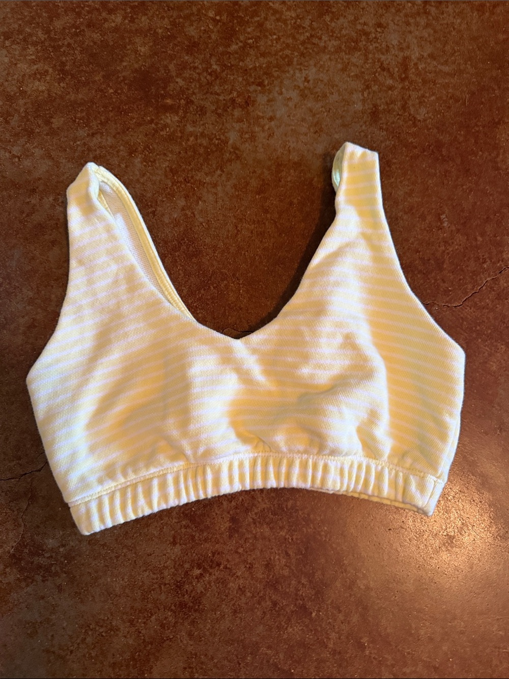 wild fable Yellow Striped Ribbed Bralette size xxs never worn